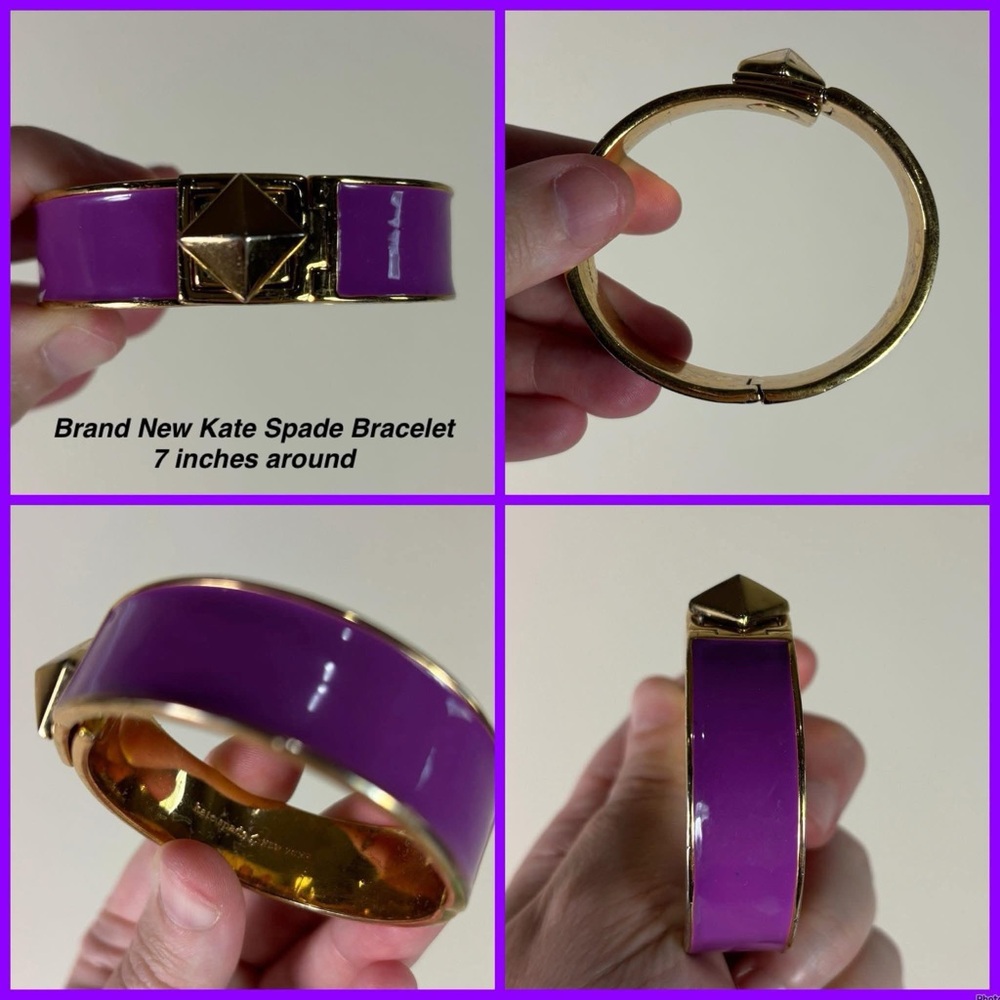 New Kate Spade Purple/Gold Metal Small/Med Wrists Y2K Vintage RARE - Picture 1 of 1